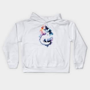 Cosmic Arctic Fox Kids Hoodie